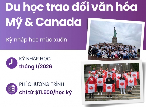 Du học trao đổi văn hóa Mỹ/Canada kỳ mùa xuân