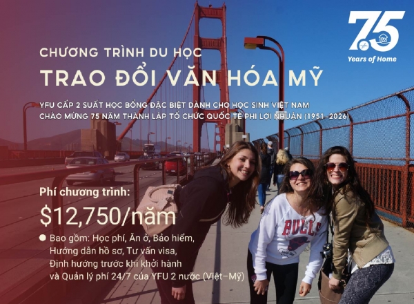 Học bổng du học trao đổi văn hóa Mỹ năm 2026